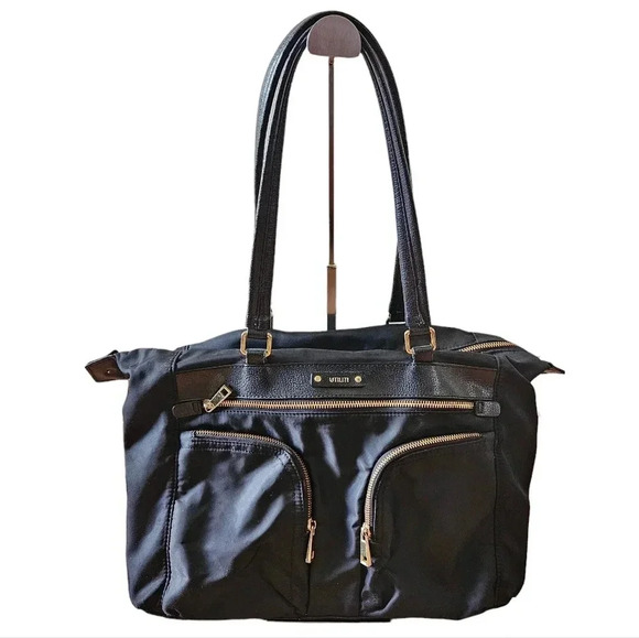 Utiliti Nylon Black Zipper Shoulder Bag. - Picture 2 of 7